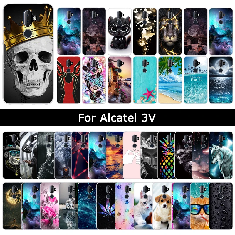 Модный милый мультяшный чехол для Alcatel 3 V мягкий силиконовый из ТПУ Alcate3V 2018