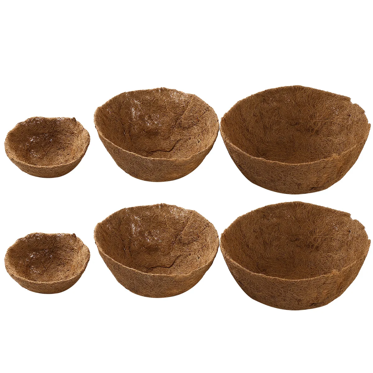 2 Gardening Basket Liners Round Thick Coconut Cushions Pre Formed Pads