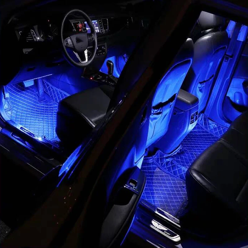  Car Interior LED Decorative Light Bar Ambient Foot Lamp With Cigarette Lighter For Volkswagen Opel  - 33039888472