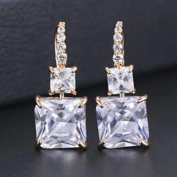 

LARRAURI Vintage Square Shape Crystal Pendant Earrings For Women Wedding Jewelry Elegant Statement Dangle Drop Earring Wholesale