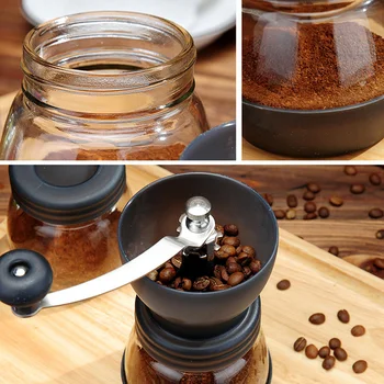 

Wahsable Coffee Hand Grinder Cafe Portable Stainless Steel Handle for Camping Home Coffee AIA99