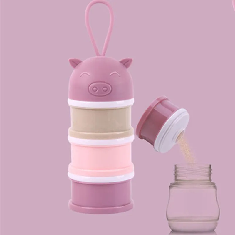 3 layer Cute Style Portable Baby Food Storage Box Essential Cereal Cartoon Milk Powder Boxes Toddle Kids Snacks Container | Мать и