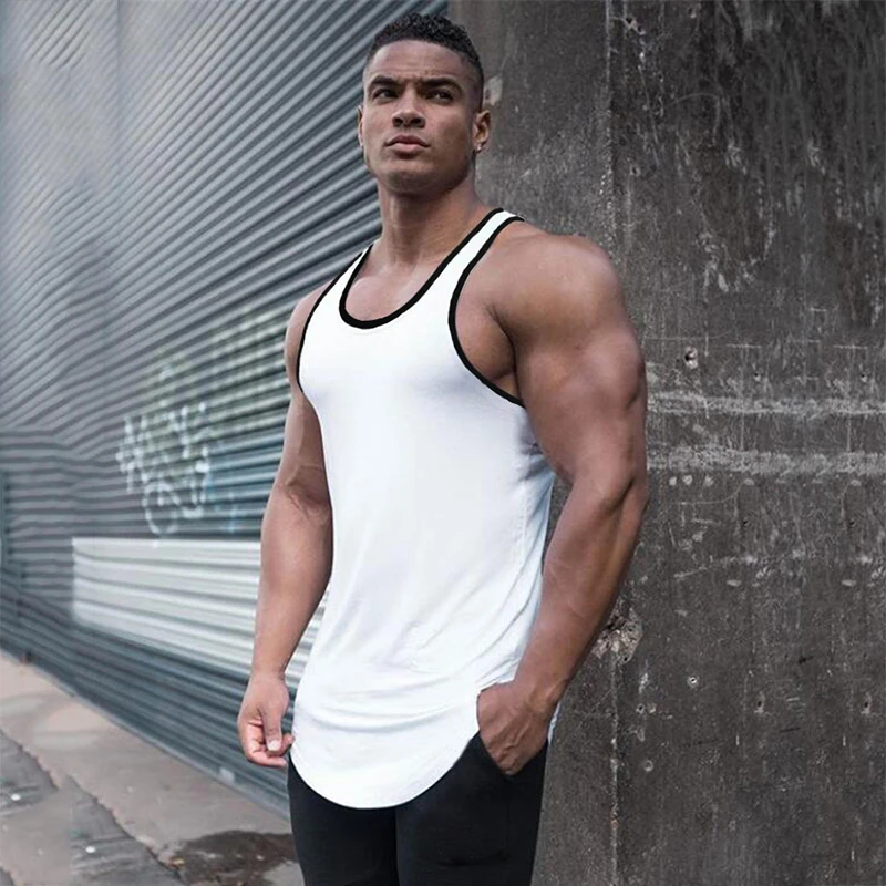 Mens Gym Sleeveless Tank Tops Sports Muscle Bodybuilding Singlet Vest Shirt Tank
