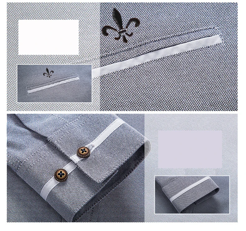 Стоячий воротник Blusa Camisa Social Masculina Dudalina длинный рукав поддельный карман тонкая рубашка мужская одежда вышивка белый мужской