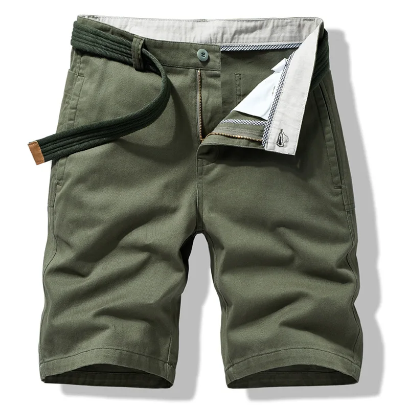 

Men's Summer Casual Shorts Man Home Cotton Fashion Style Shorts Classic Branded Men's Clothing for Beach 2021 New Army GreenK060