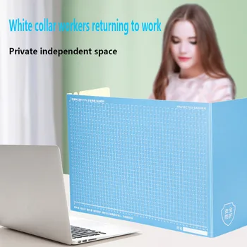 

Table Divider Desk Multifunctional Student Partition Baffle Cubicle Desk, Isolation Board with 10 Mask Organizers
