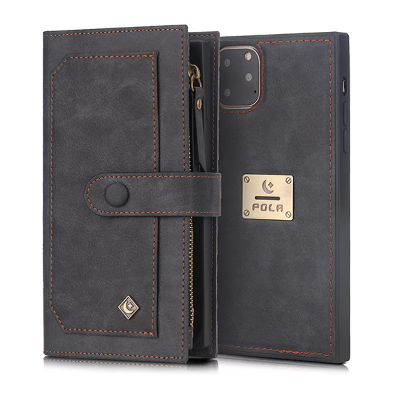 Multifunction Purse Case For iphone 11 pro Max Retro Flip Leather Magnetic Removable Wallet Cover XS XR X SE 2 | Мобильные телефоны