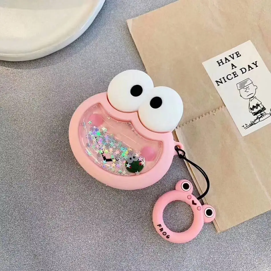 3D Жидкий чехол для наушников Airpods 2 Чехол милый Блестящий песок чехол для Apple Air pods чехол защищенные Наушники Earpods чехол - Цвет: 593-U