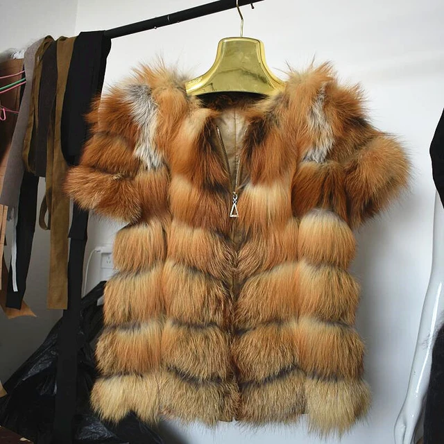 Natural Red Fox Fur Jacket