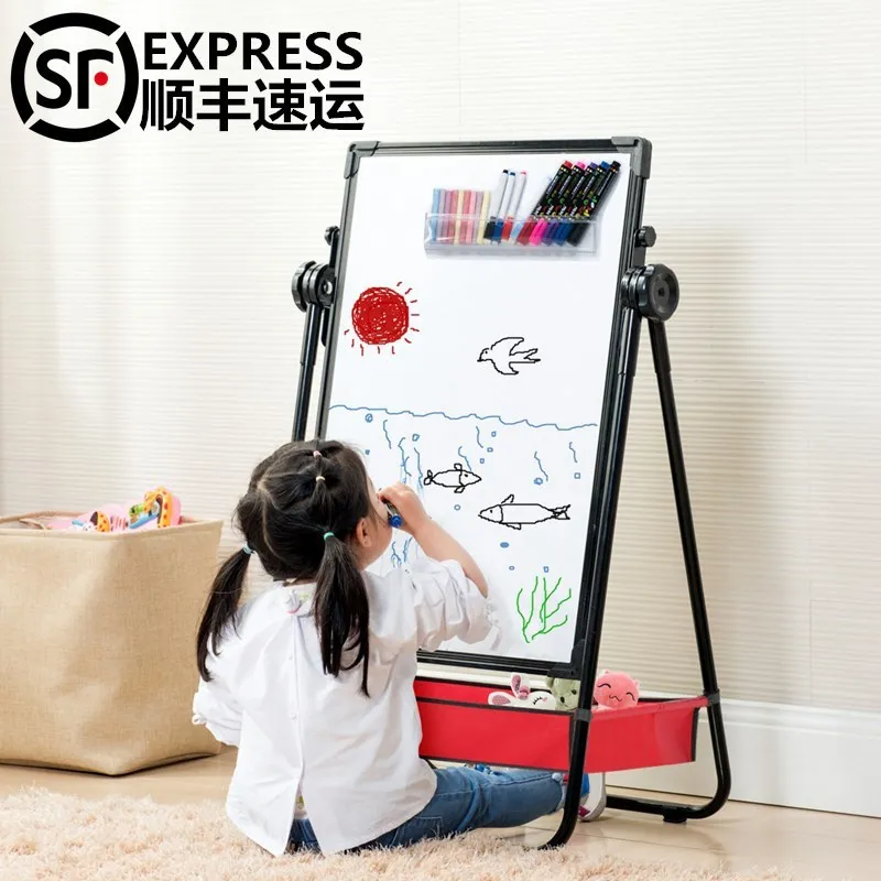 

CHILDREN'S Drawing Board Easel Set Double-Sided Magnetic Black And White Version Braced Small Blackboard Household Adjustable Wr
