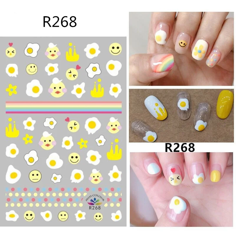 Милые наклейки для ногтей с клубничными листьями собаки Наклейка водяного