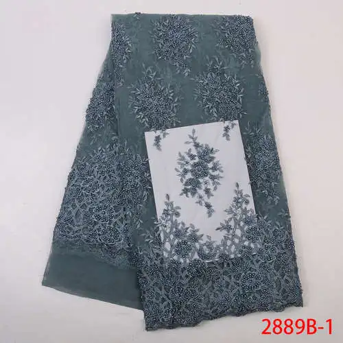 Высококачественная кружевная роскошная кружевная ткань в нигерийском стиле с вышивкой для свадебного платья KS2889B-2 - Цвет: Picture 1