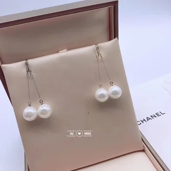 

Personalized Punk Round Pearl Ball Long Stick Dangle Jewelry Trendy Earrings For Women Beauty Decoration Statement Jewelry
