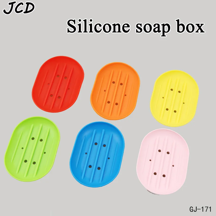 

JCD Fashion Silicone Flexible Soap Dish Plate Bathroom Soap Holder Travel Holder Dish New Candy Color Hot SaleBathroom Soap dish