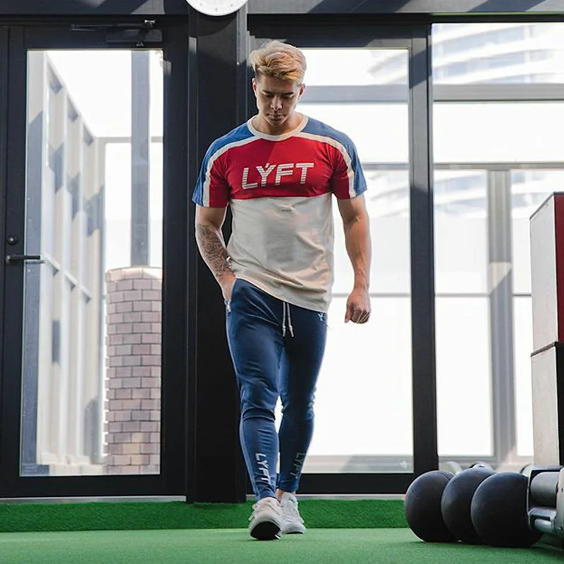 LYFT PIPING STRETCH PANTS Mens Sweatpants Running Sports Jogging Pants Men Trouser Tracksuit Gym Fitness Bodybuilding Men Pants