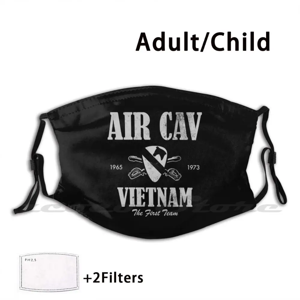 

Air Cav Vietnam-первая команда (проблемная) моющаяся трендовая настраиваемая маска для фильтра Pm2.5 Us Army Us Cavalry Solider