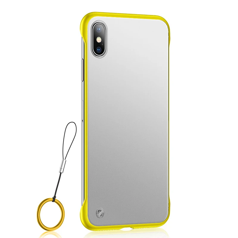 Роскошный бесборный чехол для телефона iPhone Xs максимальный чехол X Xsmax Sx ультра тонкий ментальный кольцевой ремень iPhonex бампер четыре угловые защитные