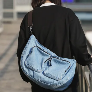 

2020 New High Qualtity Wild Casual Denim Shoulder Crossbody Bag Women Bag Trend Large Capacity Cowboy Shopping Bag Shoulder Bags