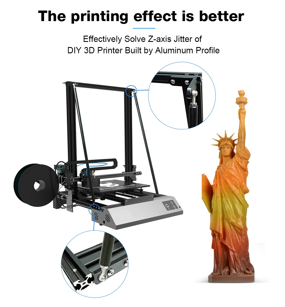 GmFive обновления 3D-принтеры Запчасти опорная штанга комплект 300 мм 500 мм Тяговый стержень для Creality 3d CR-10 CR-10S CR-10 S5 принтер Z оси