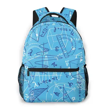 

Bookbags School Bags for Teenage Boys Blue Mathematics Drawings Travel Bags Baby Boy School Backpacks