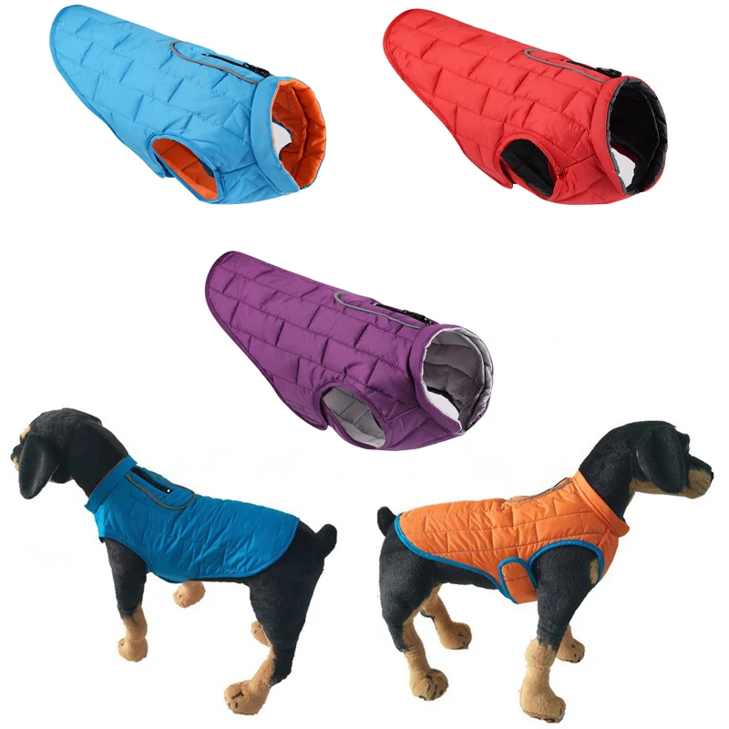 Двойное использование пальто для домашних животных теплая одежда для собак зимняя куртка для собак жилет Водонепроницаемая Светоотражающая уличная одежда Чихуахуа золотой