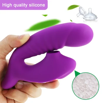 Clitoral Sucking G Spot Dildo Vibrator with 10 Powerful Modes Clit Sucker Rechargeable Clitoris Stimulator SM Sex Toys for Women 6