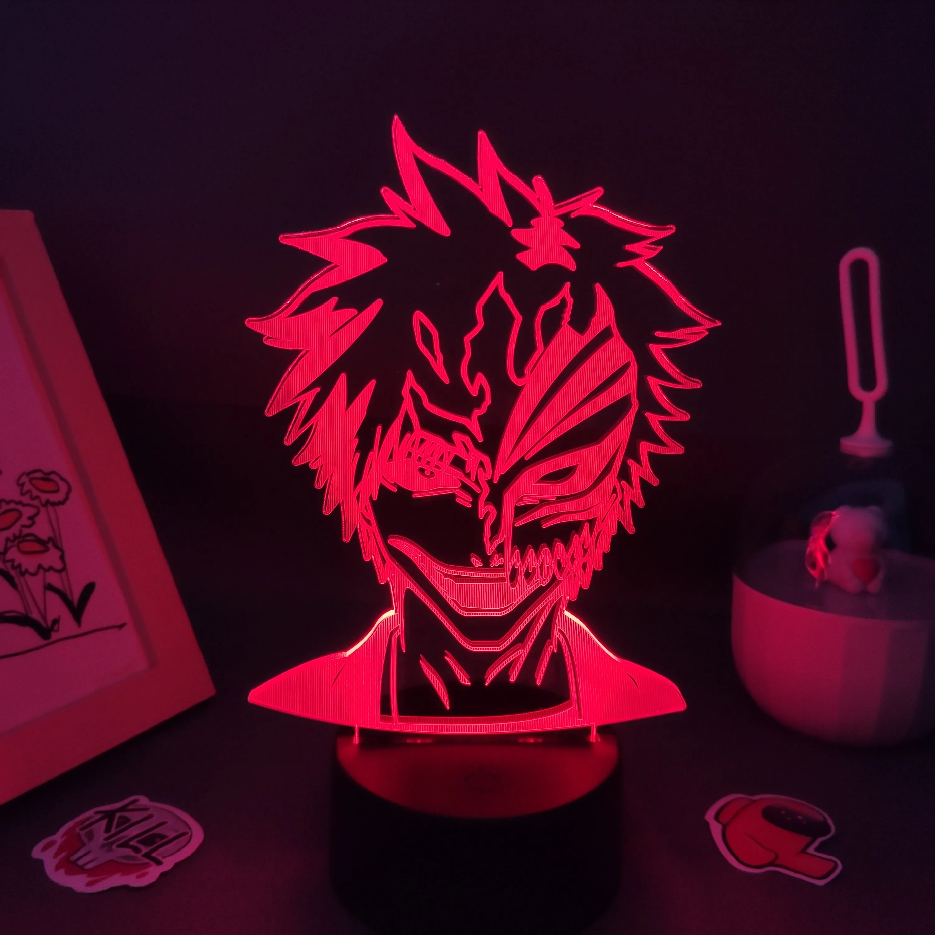 3D лампа в стиле аниме фигурка из Блич Kurosaki ichigo светодиодная манга RGB USB ночники