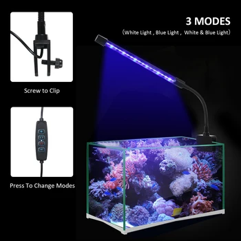

DC 5V 7W 18LED Aquarium Light Fish Tank Submersible Light Lamp Waterproof Underwater LED Lights Aquarium Lighting