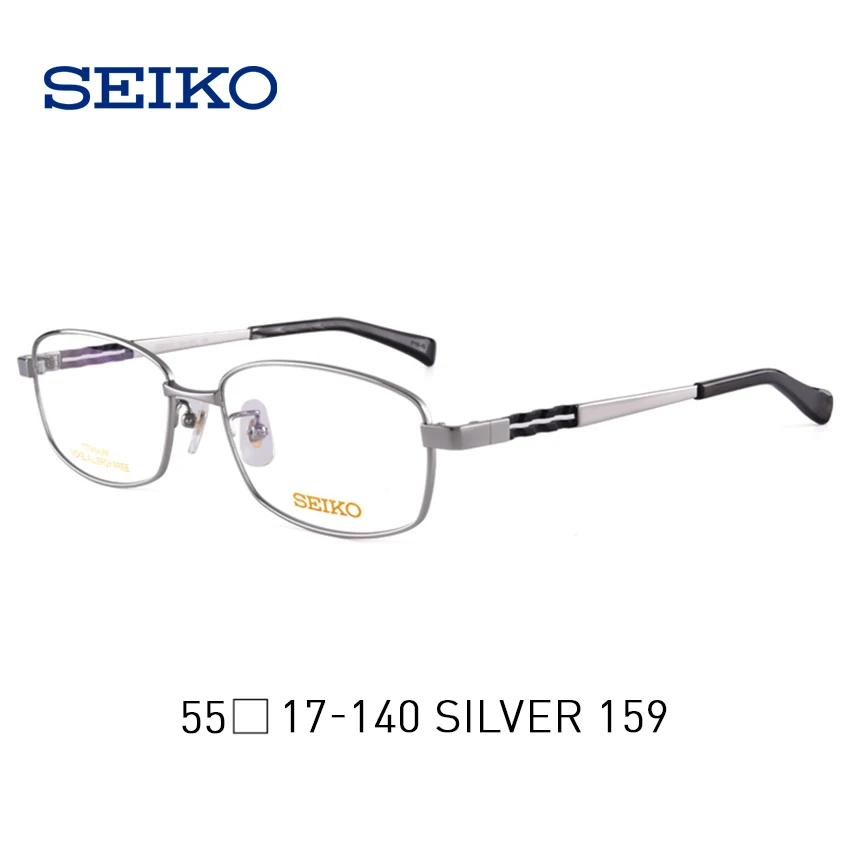 SEIKO мужские дизайнерские чистые титановые оправы для очков титановые очки мужские Оптические очки оправа оптические очки Rx HA1505 - Цвет оправы: Silver 159