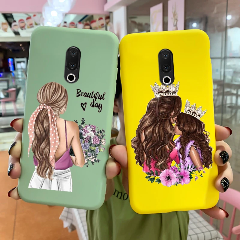 For Meizu 15 Case Candy Fashion Mother And Daughter Fundas Shell For Meizu 15 PLus Shockproof Matte Painted Phone Cover meizu phone case with stones craft