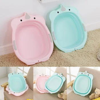 

Collapsible Children's Small Bath Tub Portable Washbasin Baby Plastic Baby Care Bath Tubs