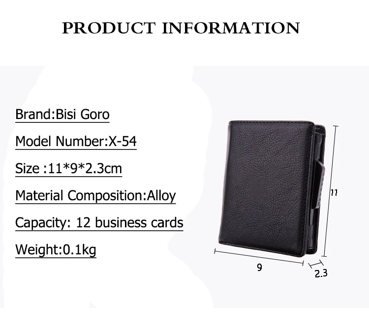 BISI GORO RFID Бумажник для карт Блокировка из искусственной кожи винтажный металлический держатель для карт карбоновые кошельки алюминиевая коробка многофункциональный чехол для карт