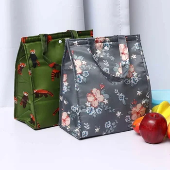 

Animal Flamingo Lunch Bags Women Portable Functional Canvas Stripe Insulated Thermal Food Picnic Kids Cooler Lunch Box Bag Tote