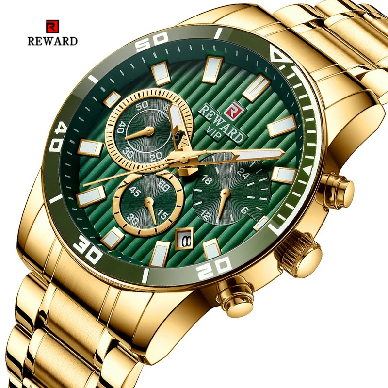 

REWARD Men Watches Waterproof Full Steel Quartz Watches for Men Sports Date Analog Wrist Watch Erkek kol saati Relogio Masculino