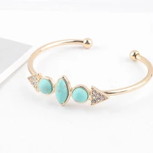 Богемное этническое Золотое синее акриловое Открытое кольцо для женщин ручной работы подарок на свидание ювелирные изделия