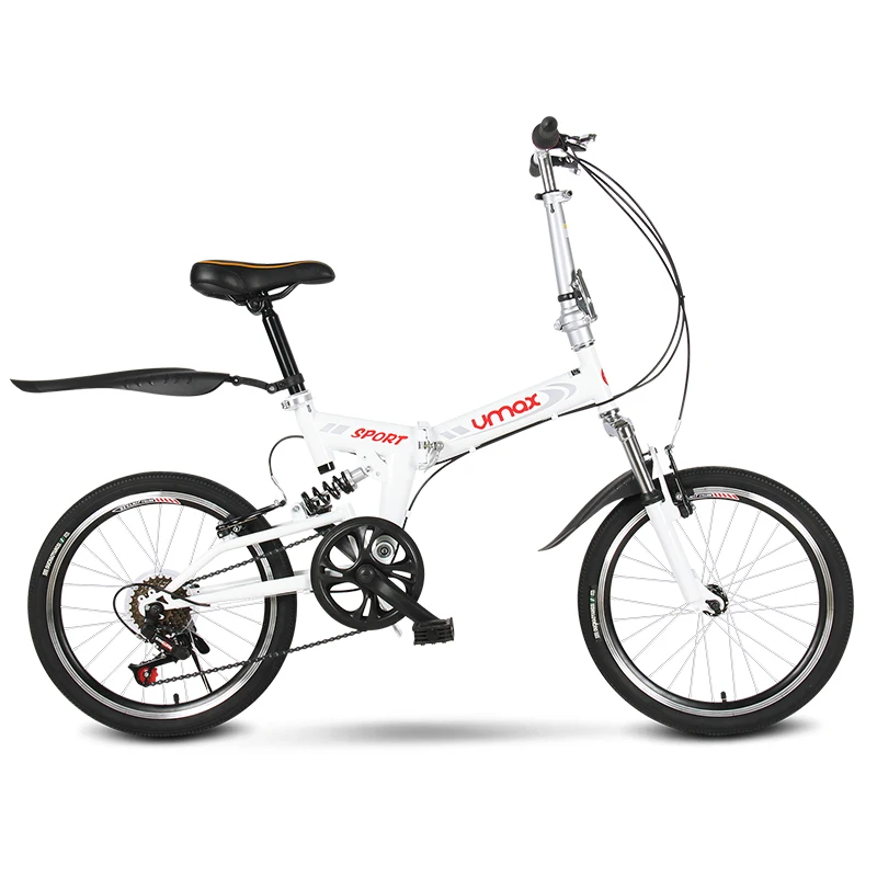 Folding Bicycle 20 Inch Adult Variable Speed Shock Absorption Ultra Light Student Men and Women Bike