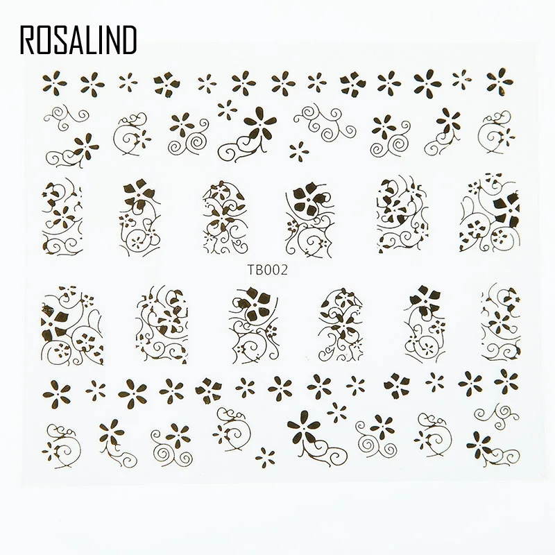 ROSALIND наклейки-Слайдеры для Переводные картинки для ногтей маникюрный набор дизайн Фольга основа Топ Полупостоянный гель лак для ногтей наклейки комплект