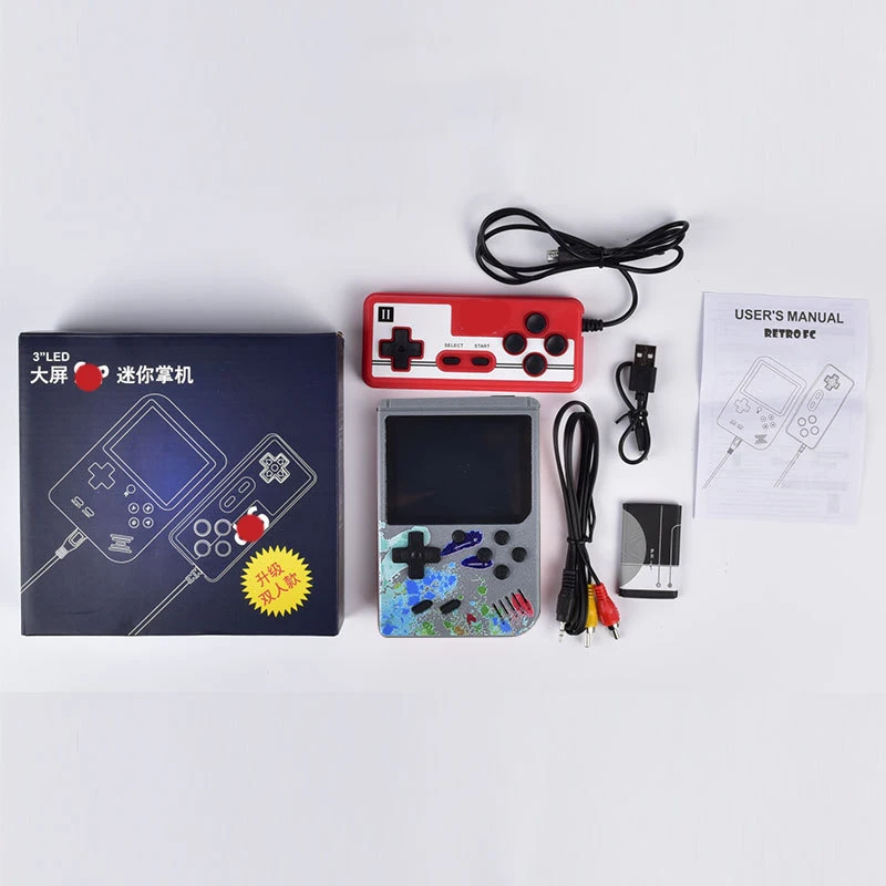 Colorful Retro Portable Mini Handheld Video Game Console 8-Bit 3.0 Inch Color LCD Kids Color Game Player Built-in 400 games 