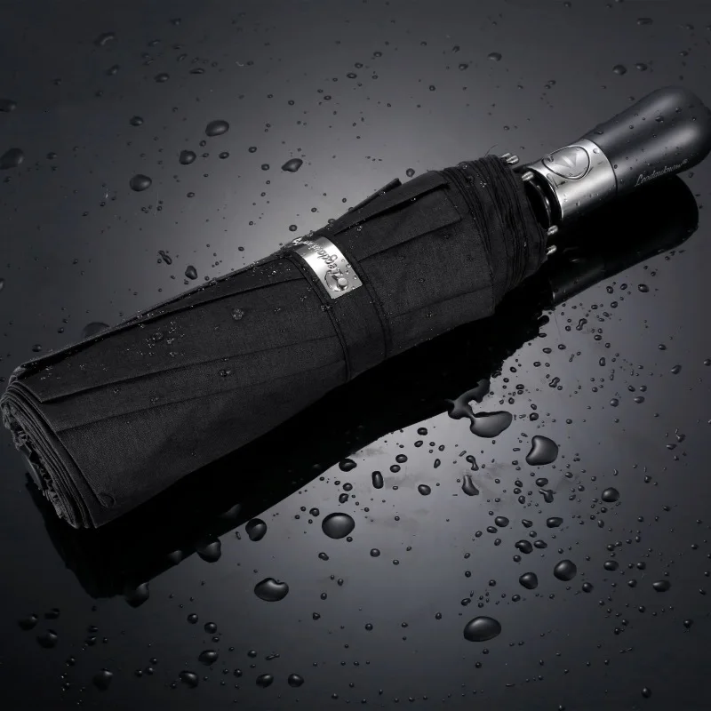 Wind Resistant Folding Automatic Umbrella Rain Women Auto Luxury Big Windproof Umbrellas Rain For Men Black Coating 10K Parasol