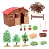 Realistic Lifelike Farm and House Model Craftsmanship House Animal Figures Playset Home Decor 6