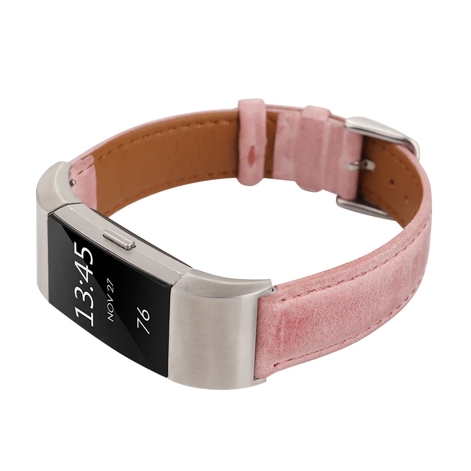 Поперечный ремешок для зарядки 2 сплошной цвет кожаный ремешок для fitbit Смарт-часы кожаный ремешок