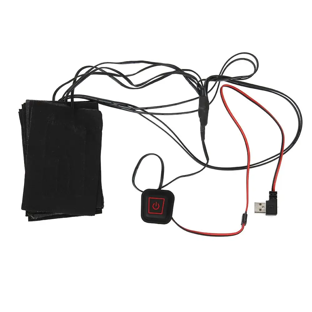 1 Set USB Electric Heated Jacket Heating Pad Outdoor Themal Warm Winter autumn  Heating Vest Pads for DIY Heated Clothing