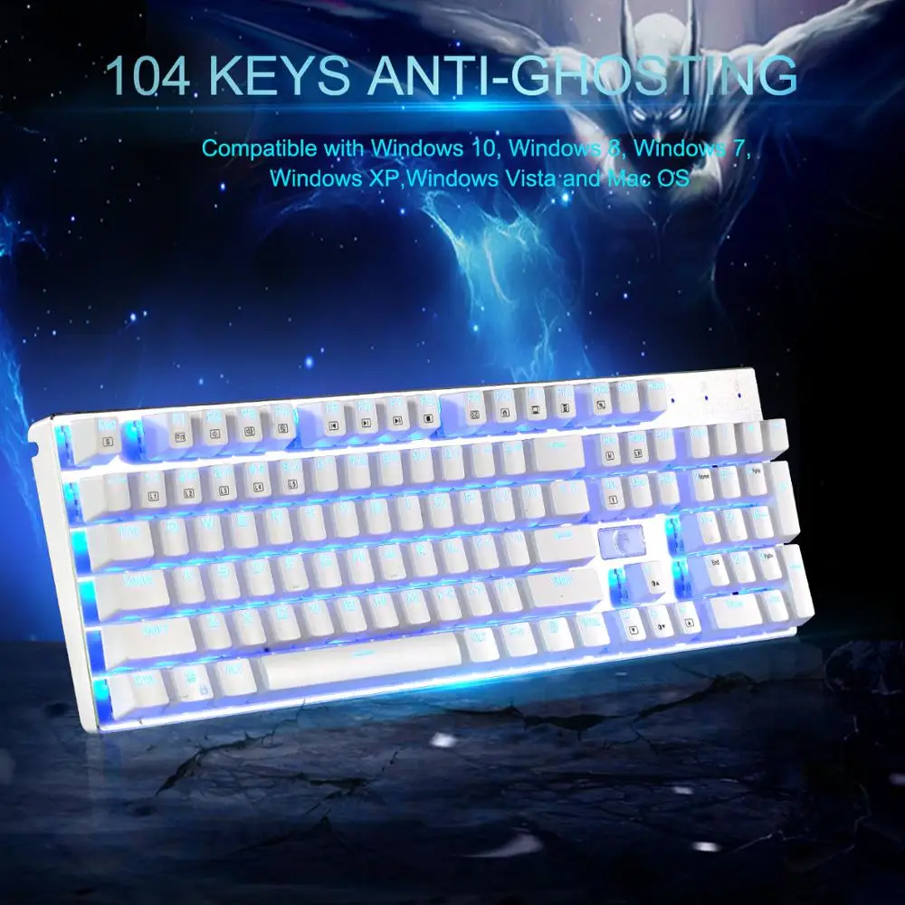 Z-88 RGB Mechanical Gaming Keyboard Brown Switch Tactile Slightly Clicky RGB Backlit Water Resistant 104 Keys Anti Ghosting for