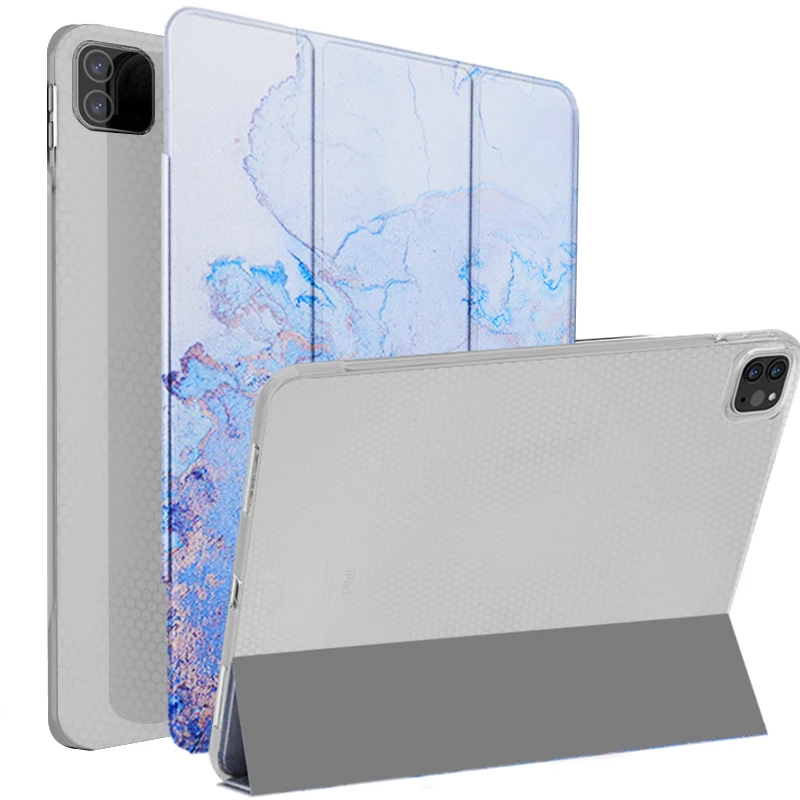 Умный чехол Funda для ipad pro 11 2020 2018 из искусственной кожи с мраморным рисунком 7 го