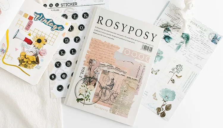ROSYPOSY Scrapbooking Stickers Junk Journal Background Diary Decoration DIY Big Sticker Dot Flower Design Hobby Craft Supplies
