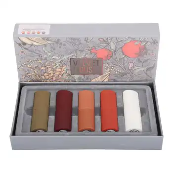 

Moisturizer Lip Balm 5pcs Matte Lipstick Delicate Long Lasting Moisturizing Lip Stick Makeup Tool Gift Box Set( ) Lip Makeup