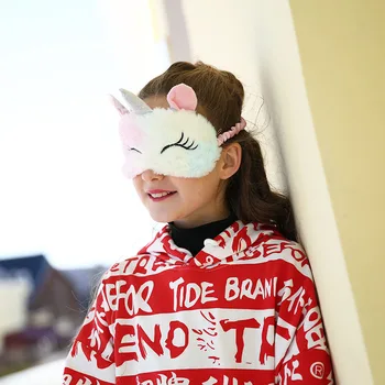 

New Cute Unicorn Eye Mask Cartoon Sleeping Mask Plush Eye Shade Cover Eyeshade Suitable For Women Travel Blindfold