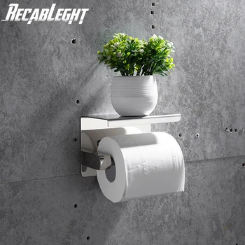 

Recableght 304 Stainless Steel Bathroom Toilet Paper Rack Holder Stand Washroom Wall-Mounted Tissue Roll Bathroom Accessories