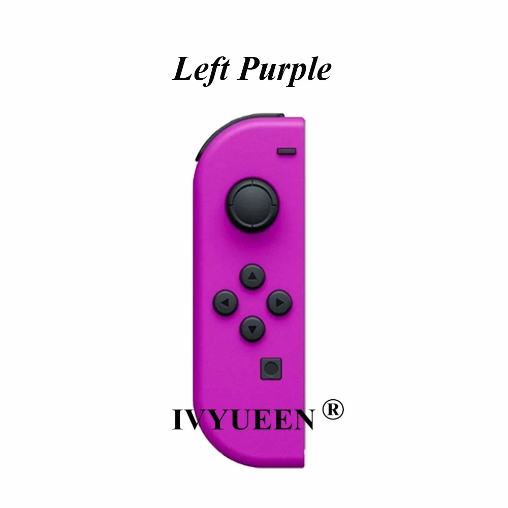 Чехол-накладка IVYUEEN для Kind Switch NS Joy Con с корпусом, зеленый, желтый, розовый, левый/правый джойстик, чехол для контроллера, аксессуары для игр - Цвет: Left Purple