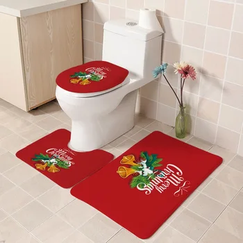 

Bathroom Rug Sets Bathroom Carpet Christmas Accessories for Bathroom Waterproof Shower Curtain Toilet Cover Mat